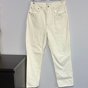 Denim Forum The Joni High Rise Loose Off-White Jeans